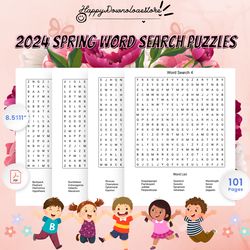2024 Spring Word Search Puzzles Book Graphic
