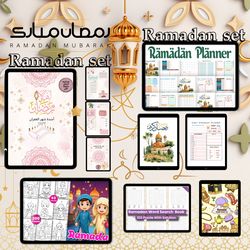 ramadan set,ramadan planner,ramadan coloring pages,word searche,ramadan doodles