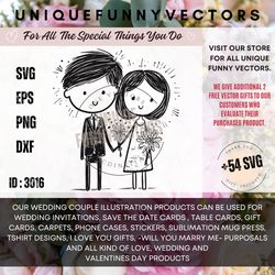 wedding couple figures engagement marriage svg clipart illustration for printables wedding cute couple party graphics