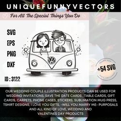 elegance just married panelvan car wedding clipart bride and groom clipart wedding floral bride gowns vector svg clipart