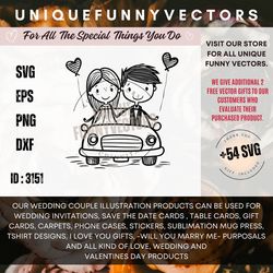 wedding couple just married car couple clip art engagement couple svg png eps couple clipart silhouette will you marry
