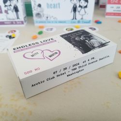 endless love pill box invitation with photo, editable pill box invitation template