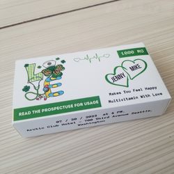 LOVE Green editable pill box invitation template