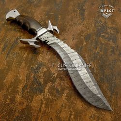 Custom Damascus Khukri Kukri Bowie knife