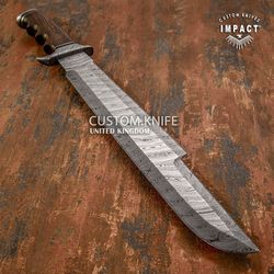 1 of a kind custom Damascus Massive Predator Bowie knife