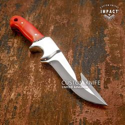 1 of a kind custom D2 Full Tang Gut Hook Skinning knife