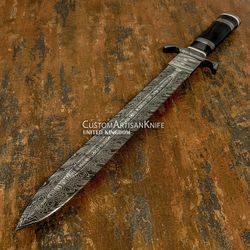 Hand Forged custom damascus fuller dagger knife