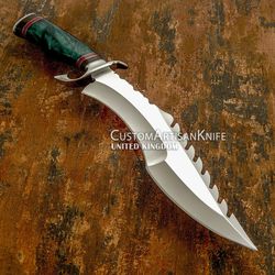 Hand Crafted custom Art Fighter Bowie knife Saw Tooth Top Edge