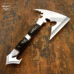 1 of a kind custom D2 Steel Full Tang Hatchet AXE Tomahawk Knife