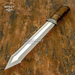 Custom D2 Large Hunting Dagger knife Father's Day Gift, Gift for him