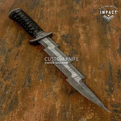 Custom Damascus Dagger knife Father's Day Gift, Gift for him