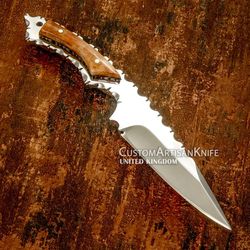Custom Made Full Tang Bushcraft Skinning knife Bone Handle Best Gift