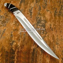 23.40" 1-Of-A-Kind Huge custom full tang bowie knife | Blood Grooved