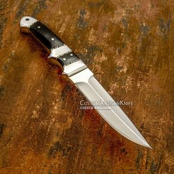 Custom Made Full Tang Skinning Dagger knife Bull Horn Handle Best Gift
