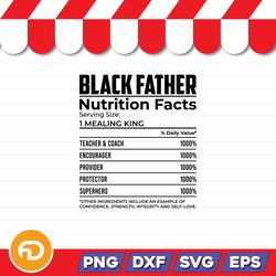 Black Father Nutrition Facts SVG, PNG, EPS, DXF Digital Download