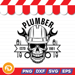 Plumber ESTD 1991 SVG, PNG, EPS, DXF Digital Download