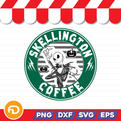 skellington coffee svg, png, eps, dxf digital download