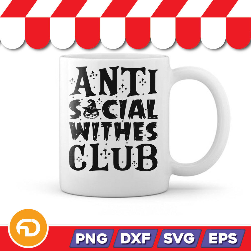 Anti Social Withes Club SVG PNG EPS DXF Digital Download 1
