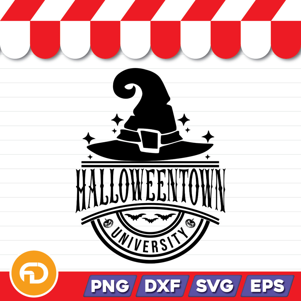Halloween Town University SVG PNG EPS DXF Digital Download 0