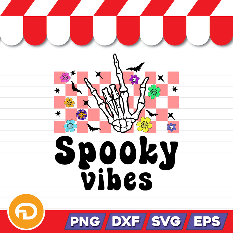 Spooky Vibes SVG PNG EPS DXFDigital Download 0