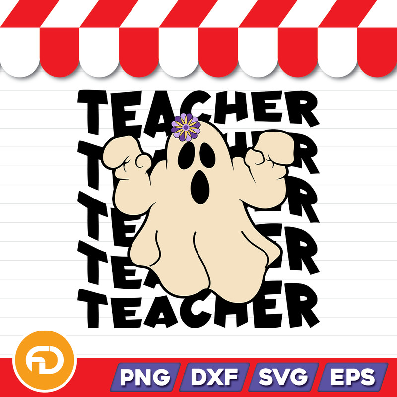 Boo Teacher SVG PNG EPS DXF Digital Download 0