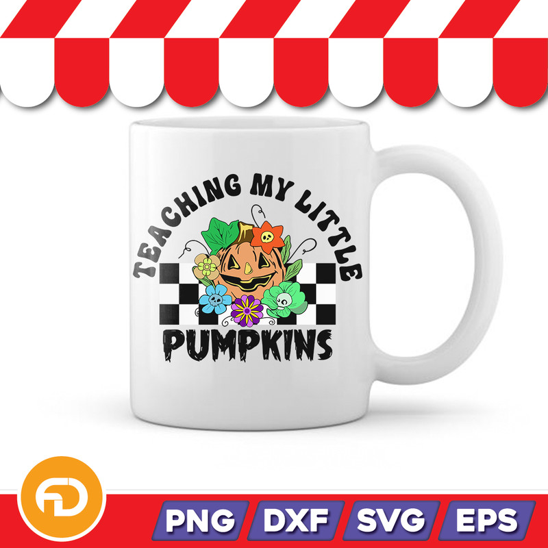 Teaching My Little Pumpkins SVG PNG EPS DXF Digital Download 1