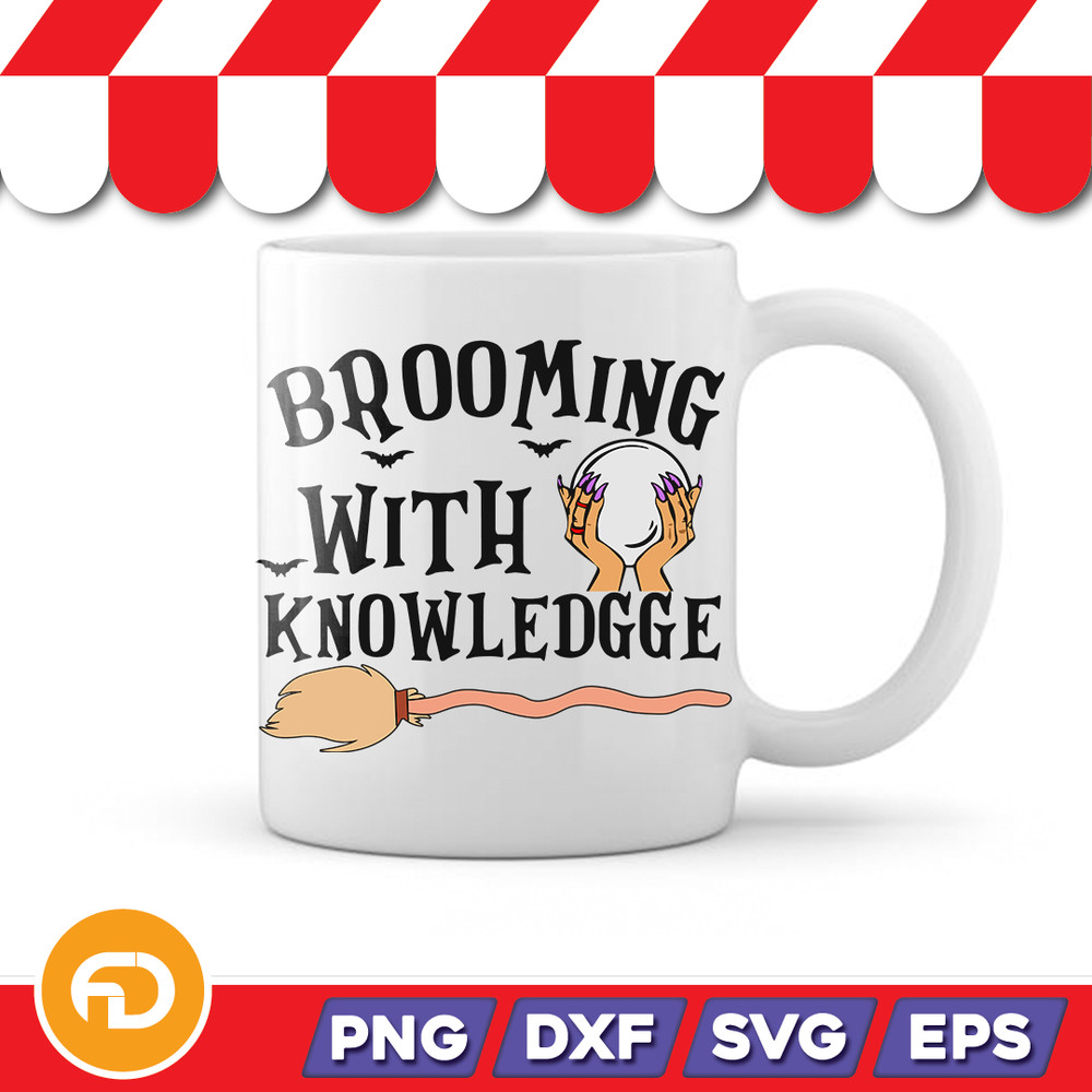 Brooming With Knowledge SVG PNG EPS DXF Digital Download 1