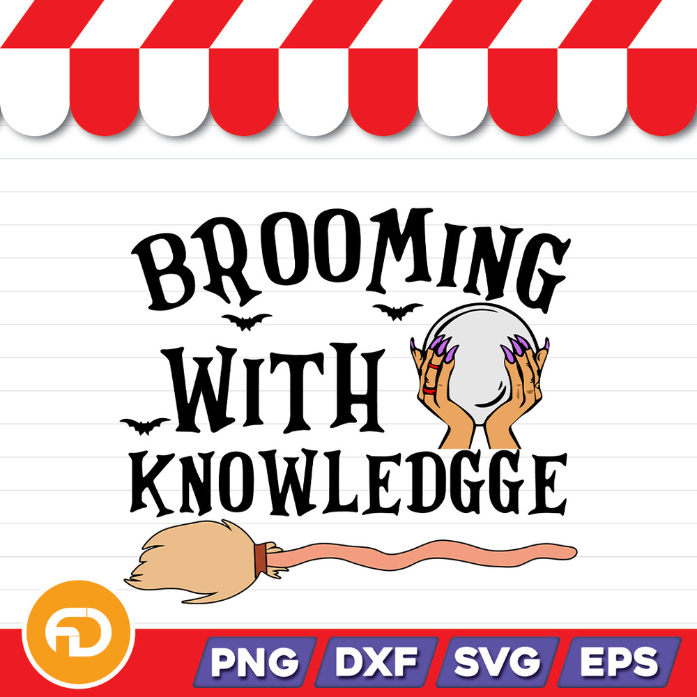 Brooming With Knowledge SVG PNG EPS DXF Digital Download 0