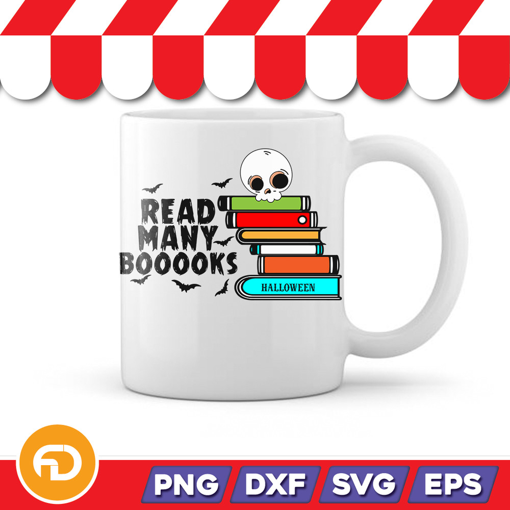 Read Many Booooks SVG PNG EPS DXF Digital Download 1