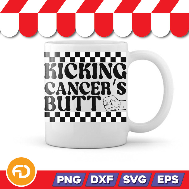 Kicking Cancers Butt Svg Png Eps Dxf Digital Download