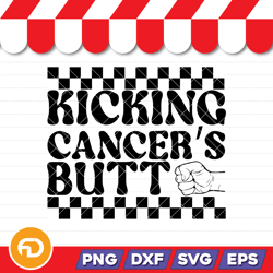 kicking cancer's butt svg, png, eps, dxf digital download