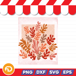 matisse style colorful botanical floral shapes flowers hand painted coral printablesvg, png, eps, dxf digital download