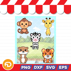 cute kawai animal drawings easy for kids (3) svg, png, eps, dxf digital download