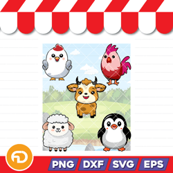 cute kawai animal drawings easy for kids (10) svg, png, eps, dxf digital download