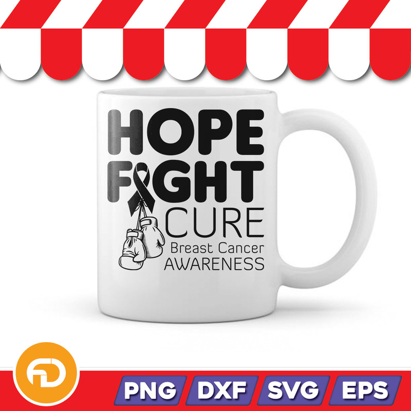 Hope Fight Cure Svg Png Eps Dxf Digital Download