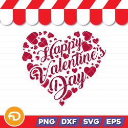 happy valentines day valentine love heart svg, png, eps, dxf digital download