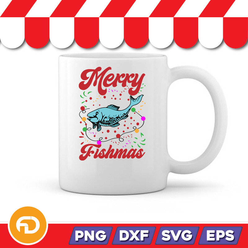 Merry Fishmas Svg Png Eps Dxf Digital Download