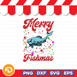 merry fishmas svg, png, eps, dxf digital download