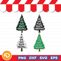 joye love peace believe christmas svg, png, eps, dxf digital download