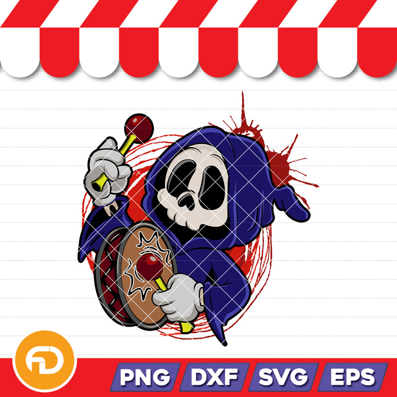 Rubber Hose Art Grim Reaper Death Stoner Skull Svg Png Eps Dxf Digital Download