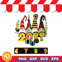 santa happy new year party svg, png, eps, dxf digital download