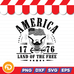 america 1776 land of the free 4th of july-v3 svg, png, eps, dxf digital download