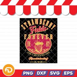 strawberry fields forever 1967 gifts for music lovers fruit svg, png, eps, dxf digital download