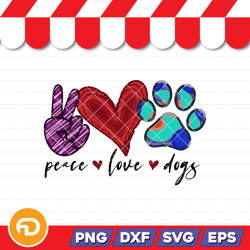 peace, love, dog svg, png, eps, dxf digital download