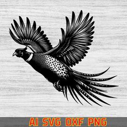 pheasant svg | pheasant vector, vector , dxf,laser ,screen ,silhouette , unique pheasant art , crafts ,cut file,
