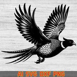 pheasant svg design, ai,svg,dxf, vector for laser engraving