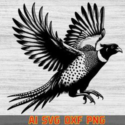 pheasant vector designe,svg file,cnc laser, wodding file