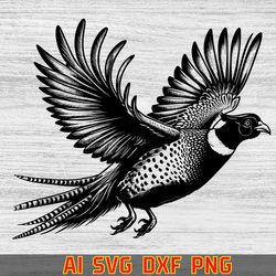 pheasant vector design laser engraving,ai ,svg,dxf file