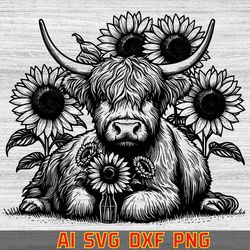 cow, cute highland cow, highland cow png, highland cow svg, svg bundle, svg files, svg cricut, cute cow png, cow with su
