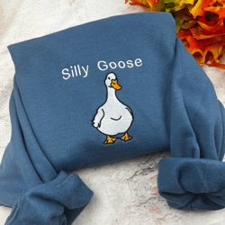 Silly Goose Embroidered Sweatshirt - Goose Embroidered Sweater- Funny sweatshirt- Comfort colors Sweatshirt